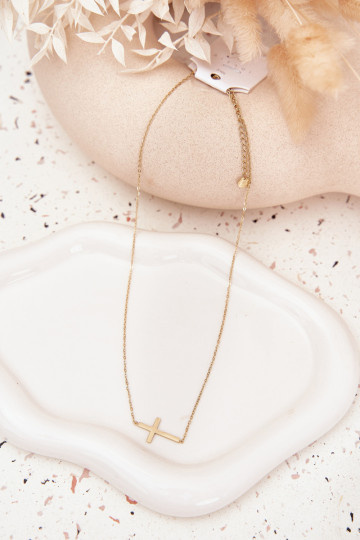 Corrente Com uma cruz Stal Chirurgiczna cor dourada 2