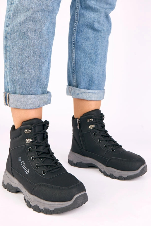 Botas de combate pretas de plataforma...