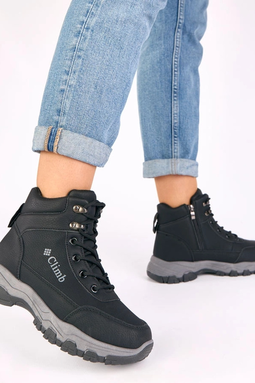 Botas de combate pretas de plataforma...