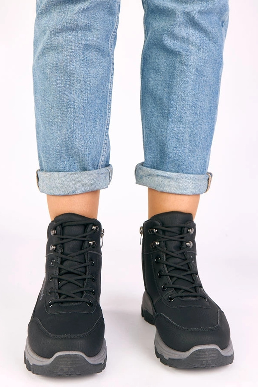 Botas de combate pretas de plataforma...