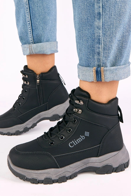 Botas de combate pretas de plataforma...