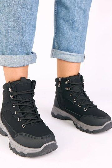 Botas de combate pretas de plataforma Briana