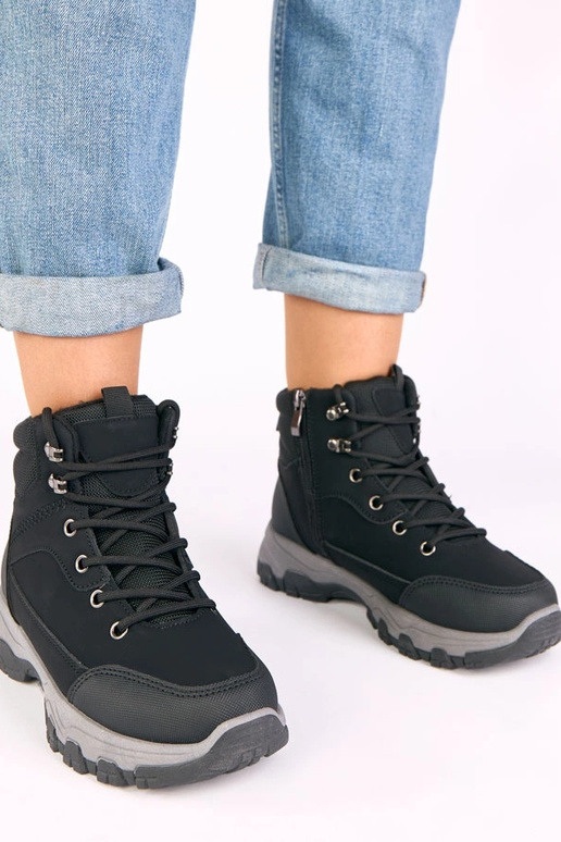 Botas de combate pretas de plataforma...