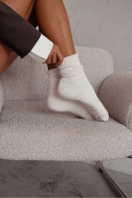 Meias Feminino Sem pressão Frotte cor de marfim