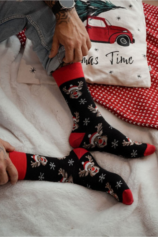 Meias masculinas Habilitadotal Uśmiechnięte Rena cor preta