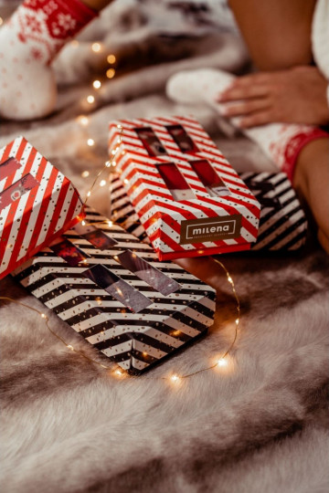 Conjunto de meias de Natal masculinas em caixa, 3 pares