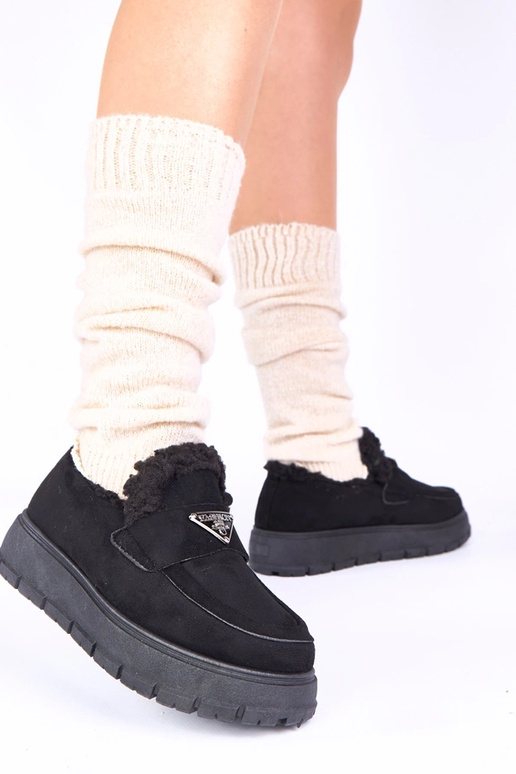 Mocassins pretos de plataforma com...