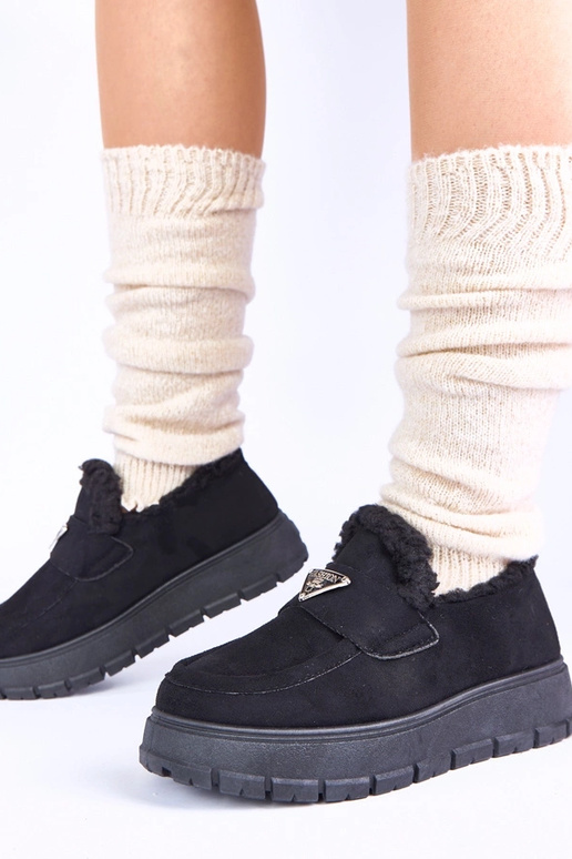 Mocassins pretos de plataforma com...