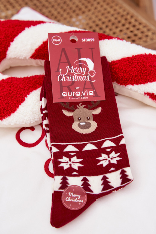 Skarpety Tem que sercho Habilitadotal Estampado com veado Borgonha