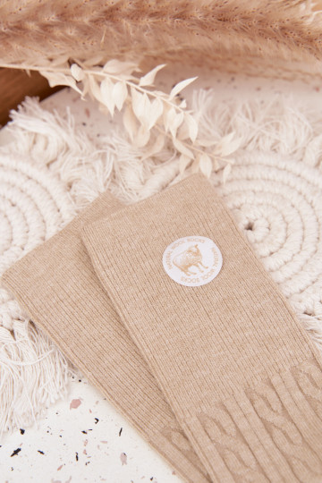 Długie EMełniane Meias Feminino bege