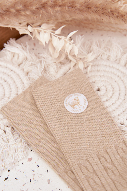 Długie EMełniane Meias Feminino bege