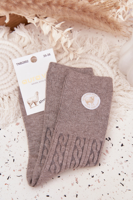 Długie EMełniane Meias Feminino cor cinza