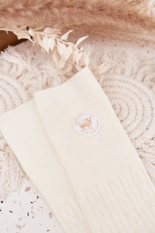 Długie EMełniane Meias Feminino cor de marfim