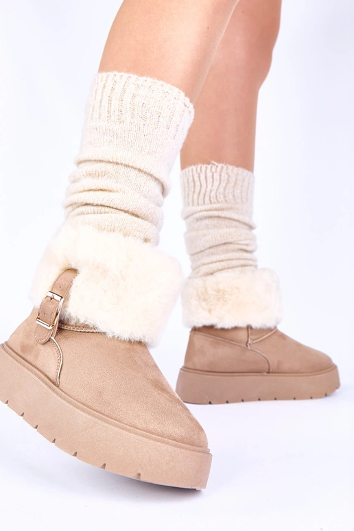 Botas de neve cor bege escuro com...