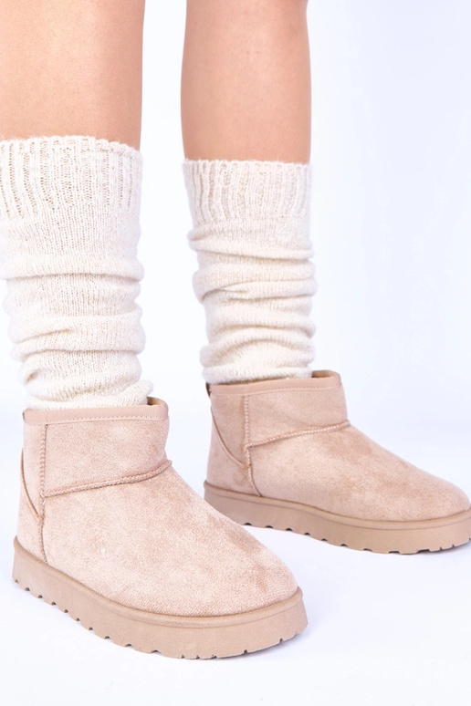 Botas de neve cor bege com pelinho...