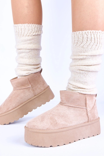 Botas de neve cor bege em plataforma com pelinho Mouna 2