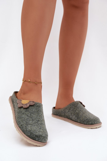 Chinelos Feminino Com uma flor Inblu CS000043 cor verde 2