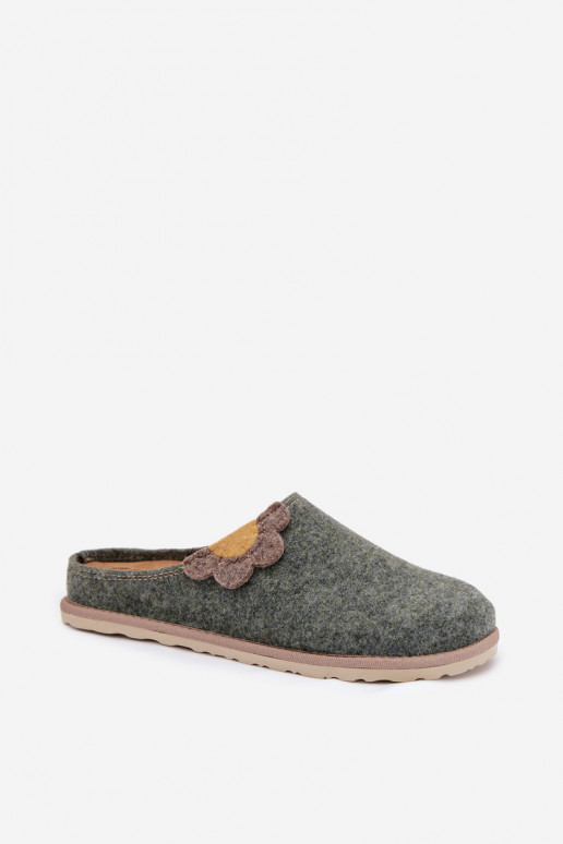 Chinelos Feminino Com uma flor Inblu CS000043 cor verde