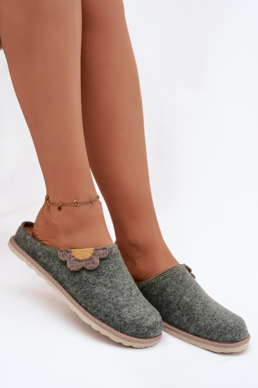 Chinelos Feminino Com uma flor Inblu CS000043 cor verde