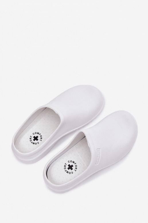 Chinelos leves Chinelos Tamancos Feminino cor branca Parissa