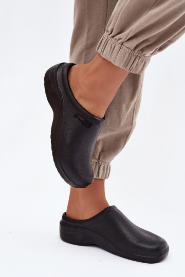 Chinelo-clogs feminino preto leve Parissa