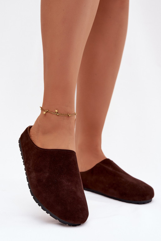 Chinelos Femininode camurça ecológicau CzekoladoParae Kalvess