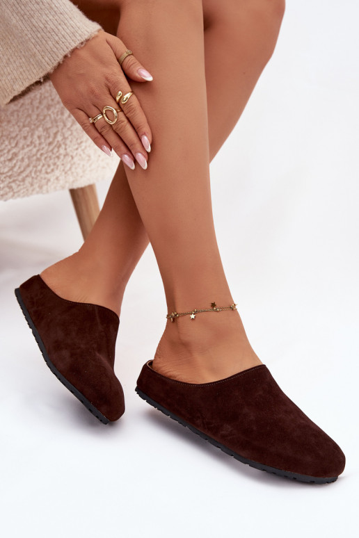 Chinelos Femininode camurça ecológicau CzekoladoParae Kalvess