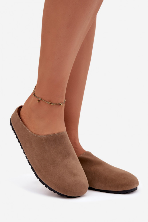 Chinelos Femininode camurça ecológicau cor cáqui Kalvess