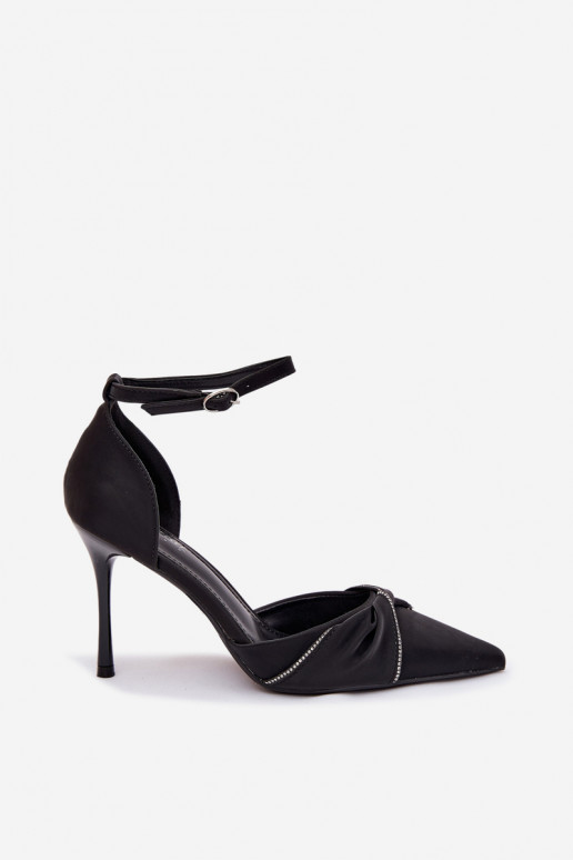 sapatos de salto alto com olhos brilhantes cor preta Katlina