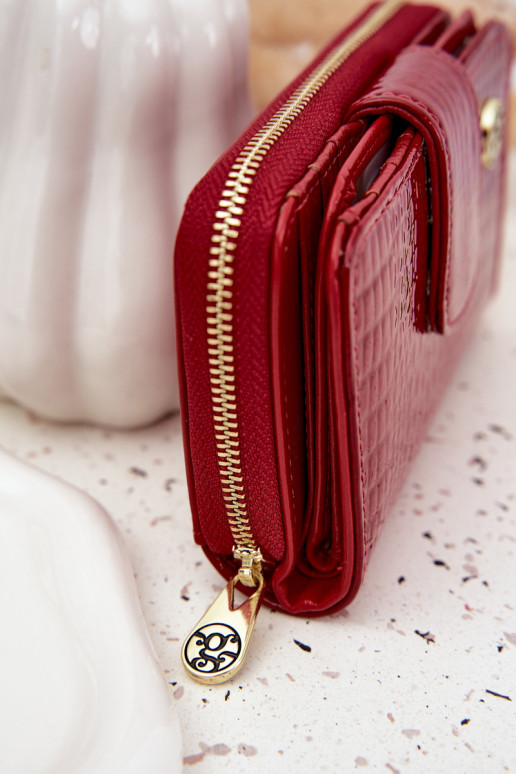 lacado Carteira feminina com uma impressão cor vermelha Rivonna