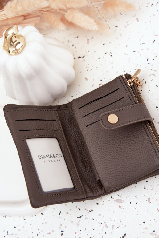 Carteira feminina de couro ecológico cor cinza Ilissea