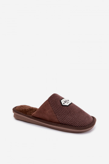 Chinelos masculinos marrons com lingueta Presine