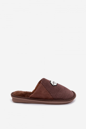 Chinelos masculinos marrons com lingueta Presine 2