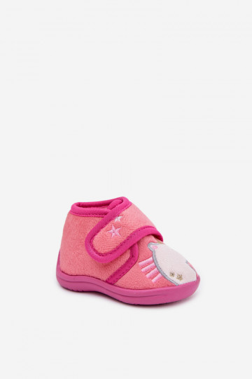 Chinelos infantis rosas com velcro "Jeselle"