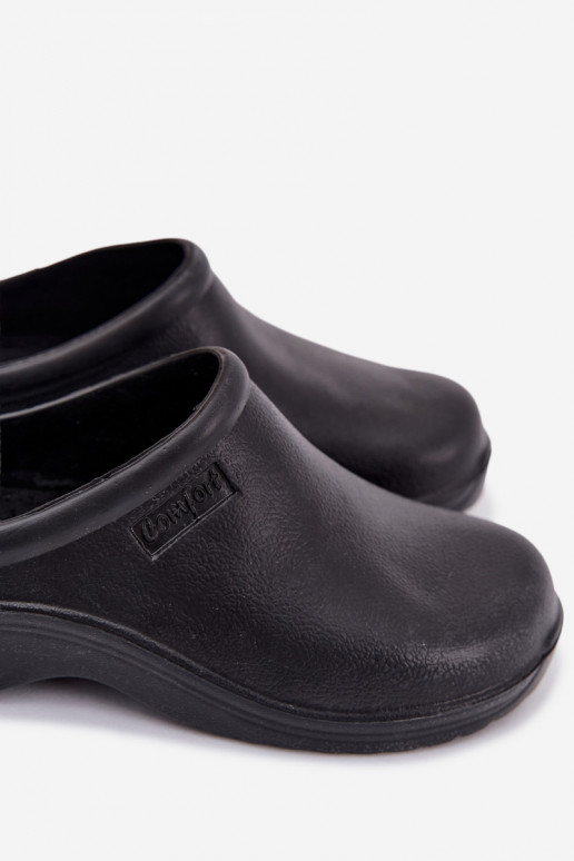 Chinelos leves Chinelos Tamancos Tem que sercho cor preta Sorvian