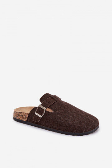 Chinelos masculinos marrons com fivelas "Luvan"