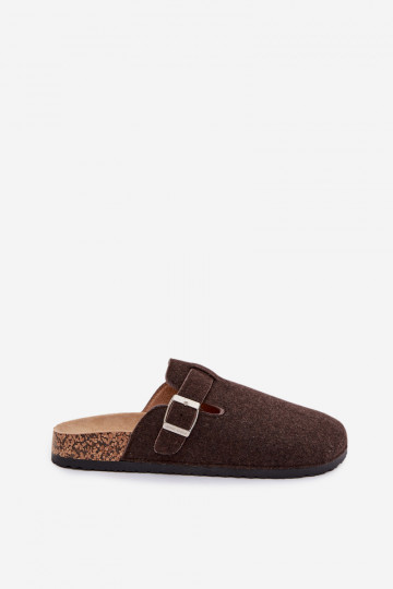 Chinelos masculinos marrons com fivelas "Luvan" 2