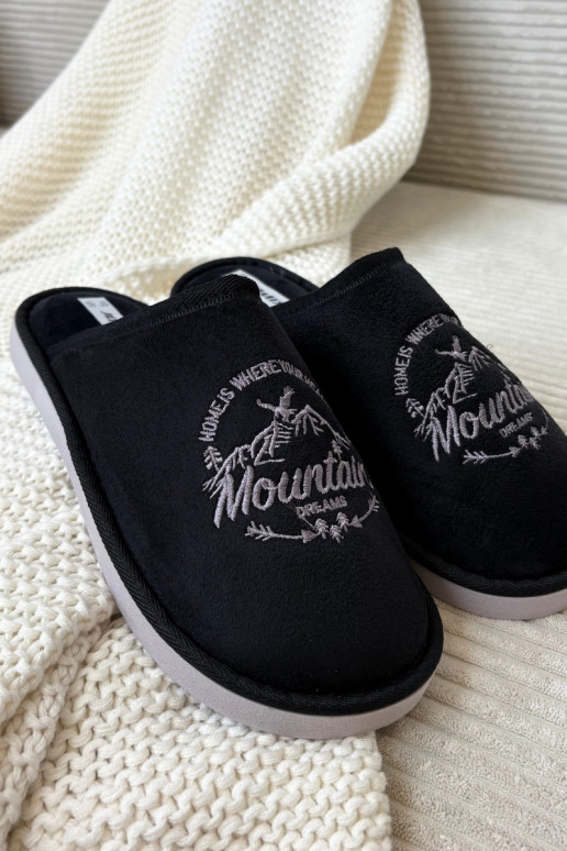 Chinelos masculinas pretas "Tiranne"