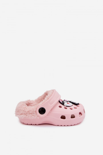Chinelos infantis quentes com pelinho interior, cor rosa "Cerelle" 2