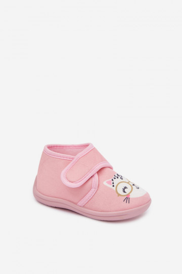 Chinelos infantis rosas com velcro "Katline"