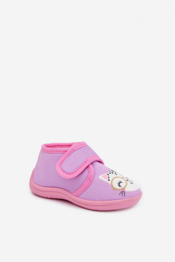Chinelos infantis violetas com velcro "Katline"
