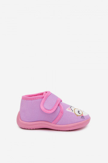 Chinelos infantis violetas com velcro "Katline" 2