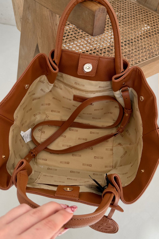 Bolsa feminina Comprador de couro ecológico Big Star SS574004 cor marrom