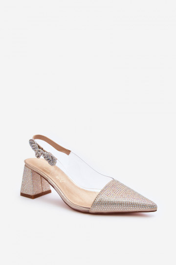 Estilo elegante Sapato com nariz pontudo D&A MR91292-1 cor dourada 2