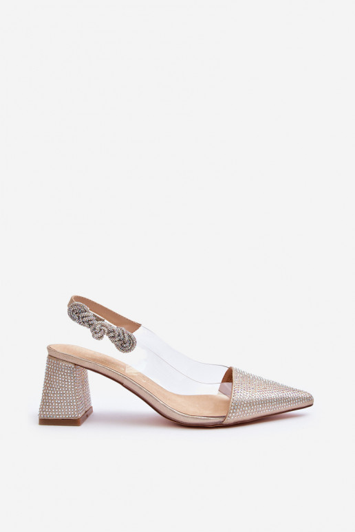 Estilo elegante Sapato com nariz pontudo D&A MR91292-1 cor dourada