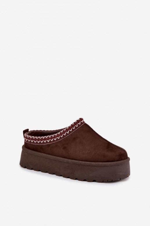 Baixo Botas de neve FemininoHaftem com uma plataforma CzekoladoParae Habilitadorirya