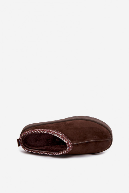 Baixo Botas de neve FemininoHaftem com uma plataforma CzekoladoParae Habilitadorirya