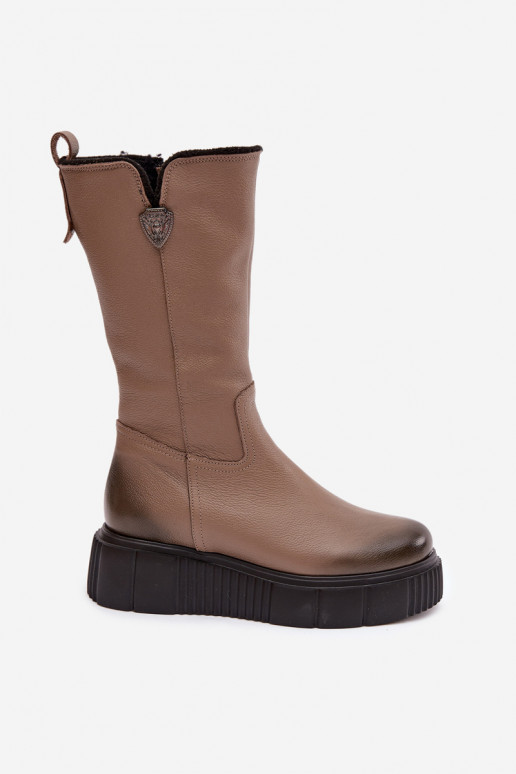 Zazoo 70121 Pele Feminino botas Com Vilna bege