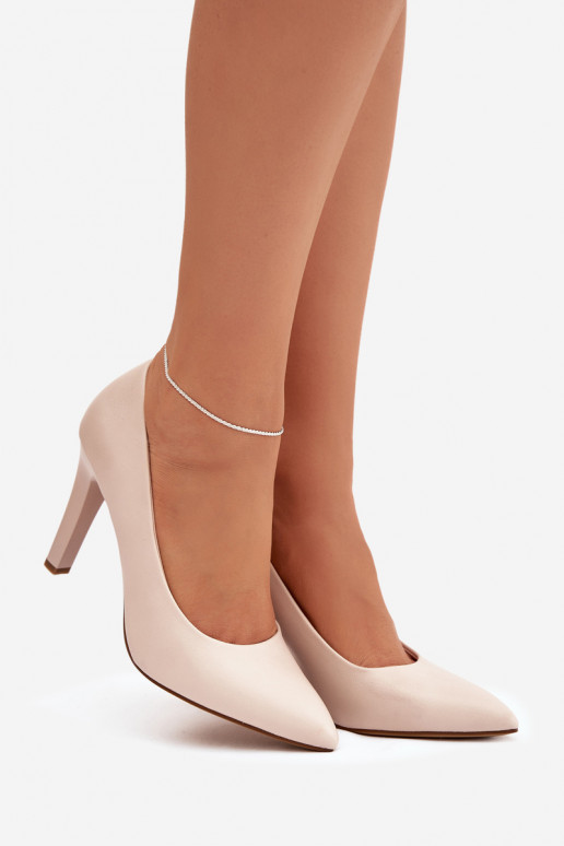 sapatos de salto alto Eko Pele Sergio Leone 1446 cor de marfim