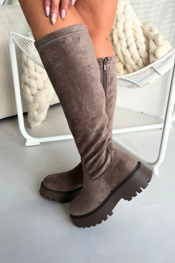 aquecimento botas femininas com uma plataforma Big Star OO274722 bege